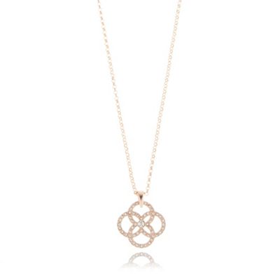 Rose gold vermeil pave hoops pendant necklace
